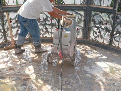 Pulido de suelos de mosaico en Barcelona - Pulidos Barcino