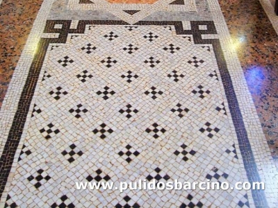 Pulido de suelos de mosaico en Barcelona - Pulidos Barcino